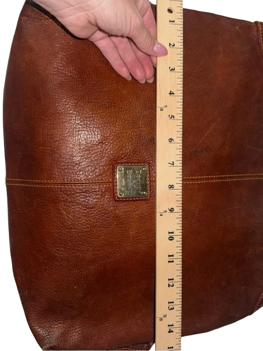 Dooney & Bourke Brown Pebbled Leather Hobo Shoulder Bag Slouchy Vintage Class - Picture 10 of 12